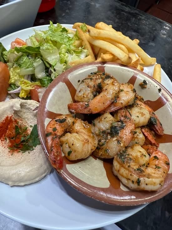 Plate Shrimp Kabob.